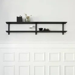 Estantería Nivo C, fresno teñido de negro-negro