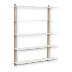 Estantería Nivo E, roble claro-blanco