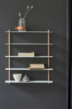 Estantería Nivo E, roble claro-blanco