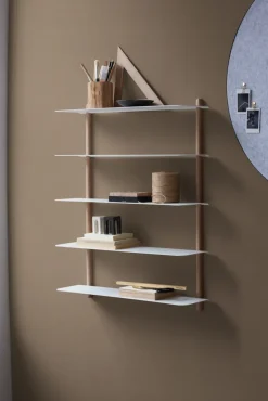 Estantería Nivo E, roble claro-blanco