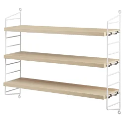 Estantería String Pocket, fresno-blanco, fresno-blanco