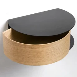 Estantería Wallie, negro, roble