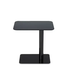 Flash mesa auxiliar 30x50 cm, Vidrio espejo negro - soporte negro