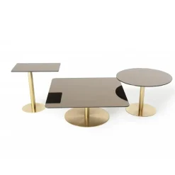 Flash mesa auxiliar 30x50 cm, Vidrio espejo negro - soporte negro