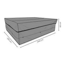 Funda protectora para Brafab conjunto de mesa y sillas, Negro 245x155 cm