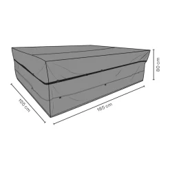 Funda protectora para Brafab conjunto de mesa y sillas, Negro 185x155 cm