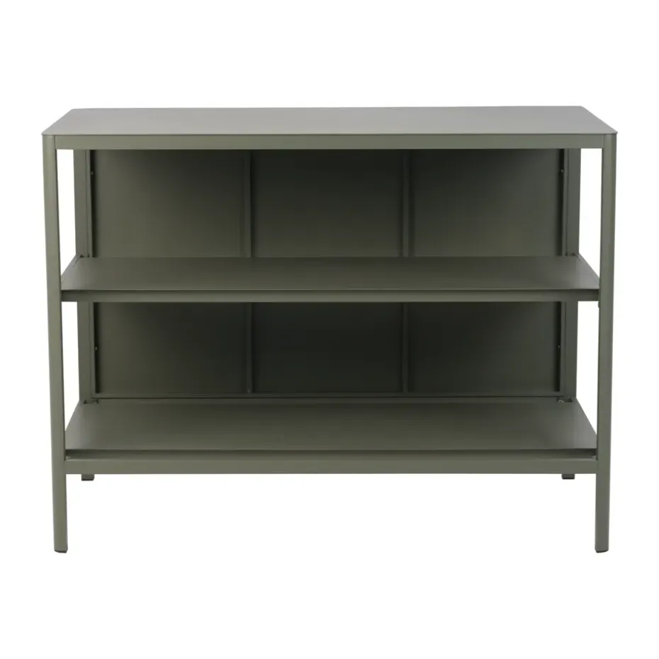 Kelia cocina de exterior con banco y estantes, Nordic green, 121x91x64 cm