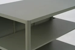 Kelia cocina de exterior con banco y estantes, Nordic green, 121x91x64 cm