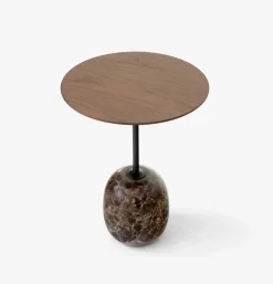 Lato Mesa LN8, Lacquered walnut-Emperador marble