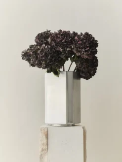 Maceta Funki S 36 cm, Brushed Aluminium