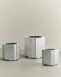 Maceta Funki XL 70 cm, Brushed Aluminium