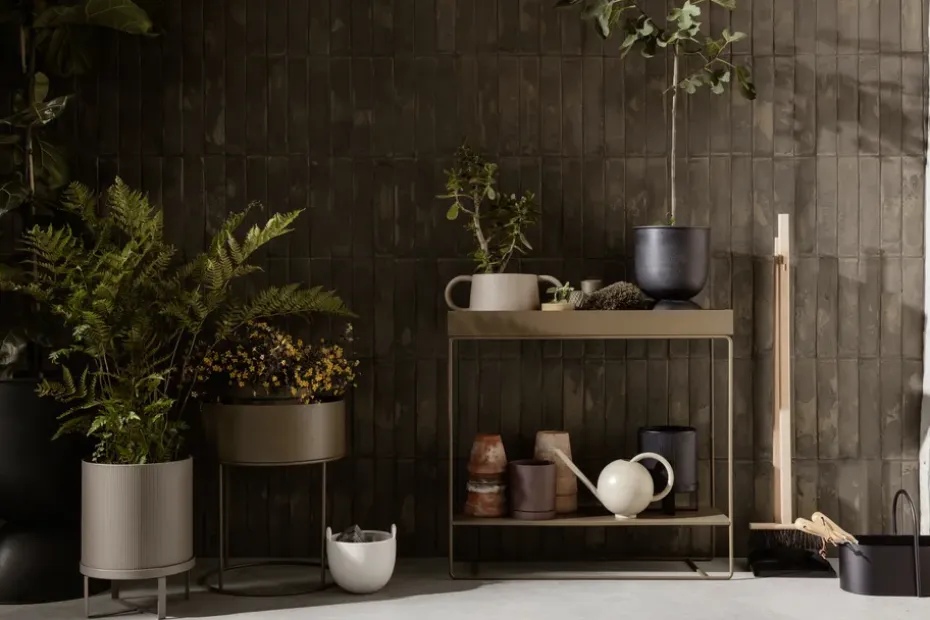 Maceta Hourglass extra small Ø21 cm, negro-gris oscuro