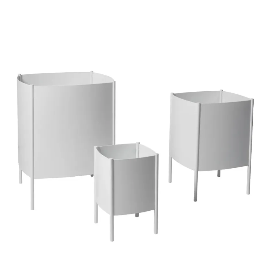 Maceta Konvex Pot, Blanco, pequeña Ø23 cm