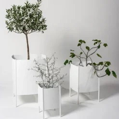 Maceta Konvex Pot, Blanco, mediana Ø34 cm