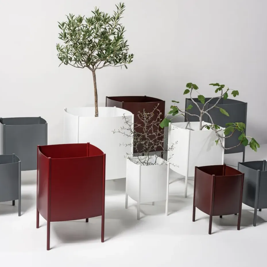 Maceta Konvex Pot, Gris, pequeña Ø23 cm