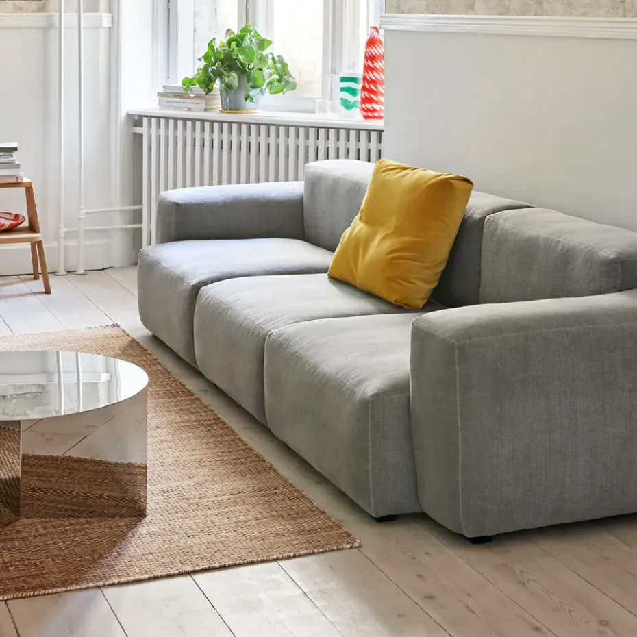 Mags Soft Low sofá de 3 plazas, Linara 443 tweed-gris oscuro costura