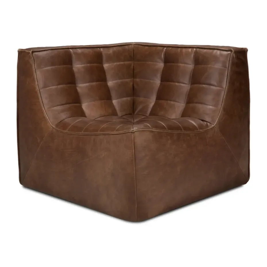 Módulo de esquina N701, redondeado 45°, Cuero Chestnut