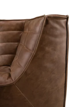 Módulo de esquina N701, redondeado 45°, Cuero Chestnut