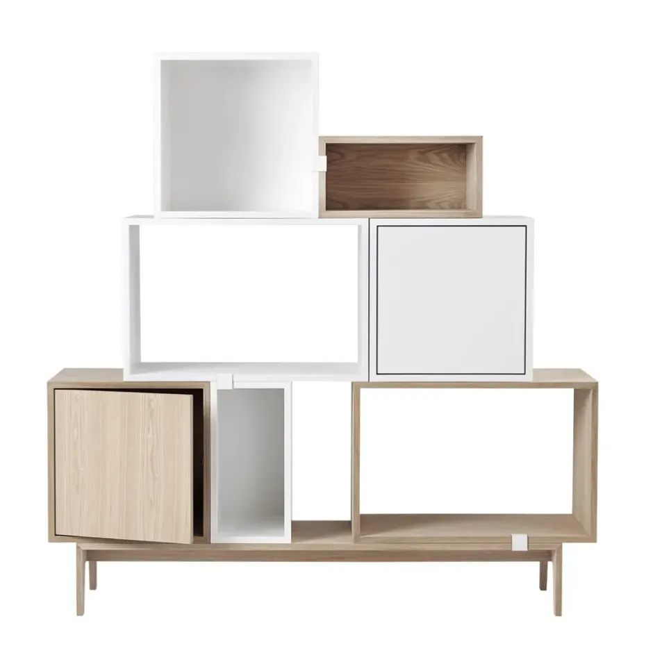 Módulo de estantería Stacked 2.0 con puerta, mediano, blanco