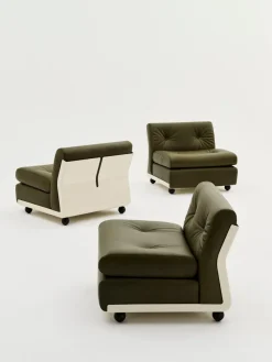 Módulo de sofá Amanta, Cream beige-sense forest, 1 plaza/butaca