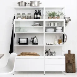 Módulo vitrina Molto 840, Blanco, incl. marco de metal blanco