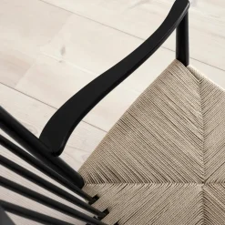 Mecedora J16, Natural - roble lacado negro