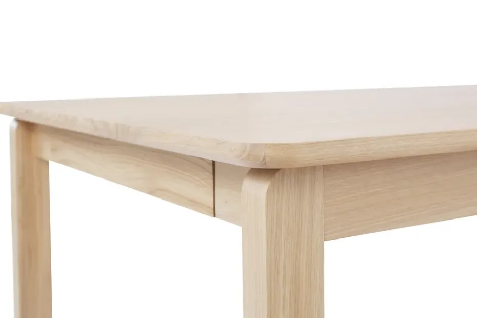 Mesa Alfred 90x160 cm, Roble pigmentado blanco