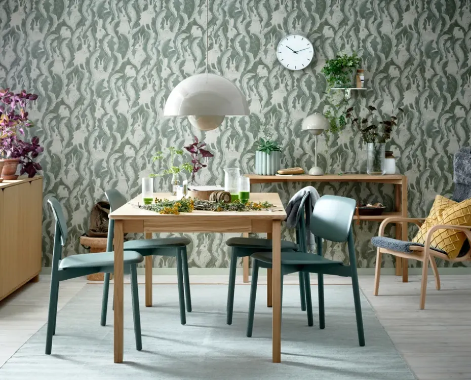 Mesa Alfred 90x160 cm, Roble pigmentado blanco