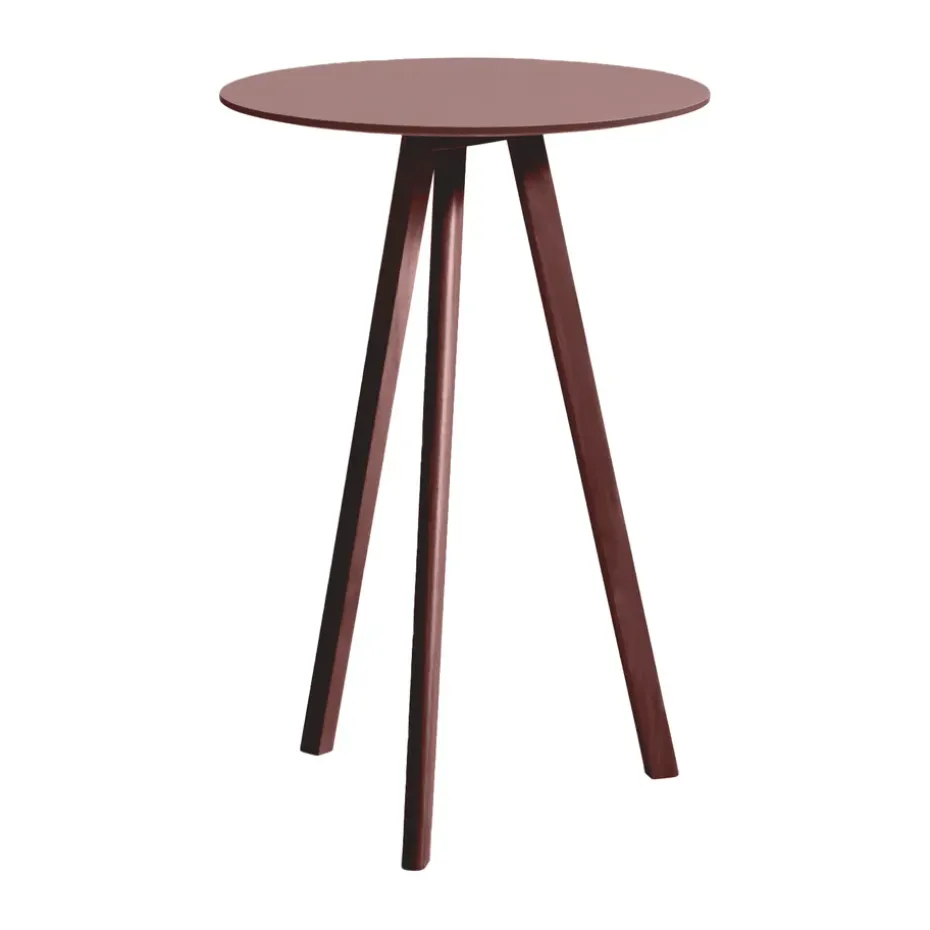 Mesa alta CPH20 2.0, Ø70 cm, Burgundy linoleum-Bordeaux