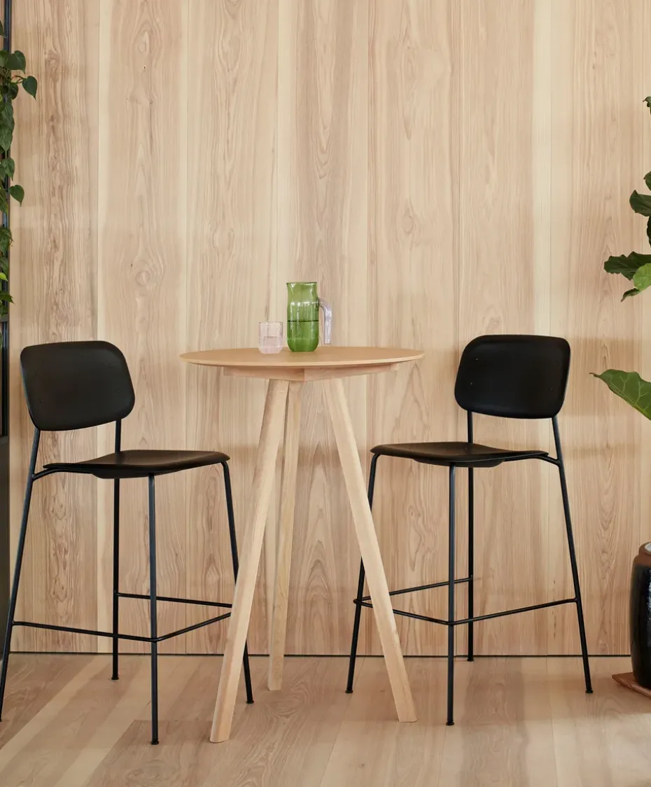 Mesa alta CPH20 2.0, Ø70 cm, Grey linoleum-roble lacado