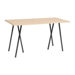 Mesa alta Loop Stand incl. support 87,5x180 cm, Black-clear lacq. oak