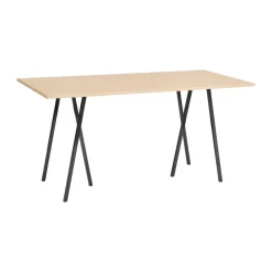 Mesa alta Loop Stand incl. support 92,5x200 cm, Black-clear lacq. oak