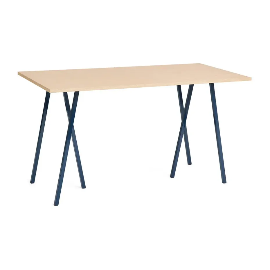 Mesa alta Loop Stand incl. support 87,5x180 cm, Deep blue-clear lacq. oak