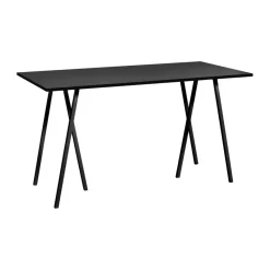 Mesa alta Loop Stand incl. support 87,5x180 cm, Black-black linoleum-black ash