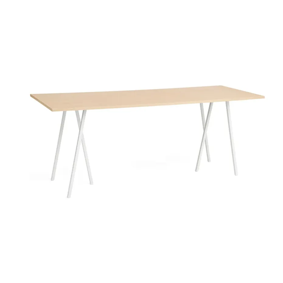 Mesa alta Loop Stand incl. support 92,5x250 cm, White-clear lacq. oak