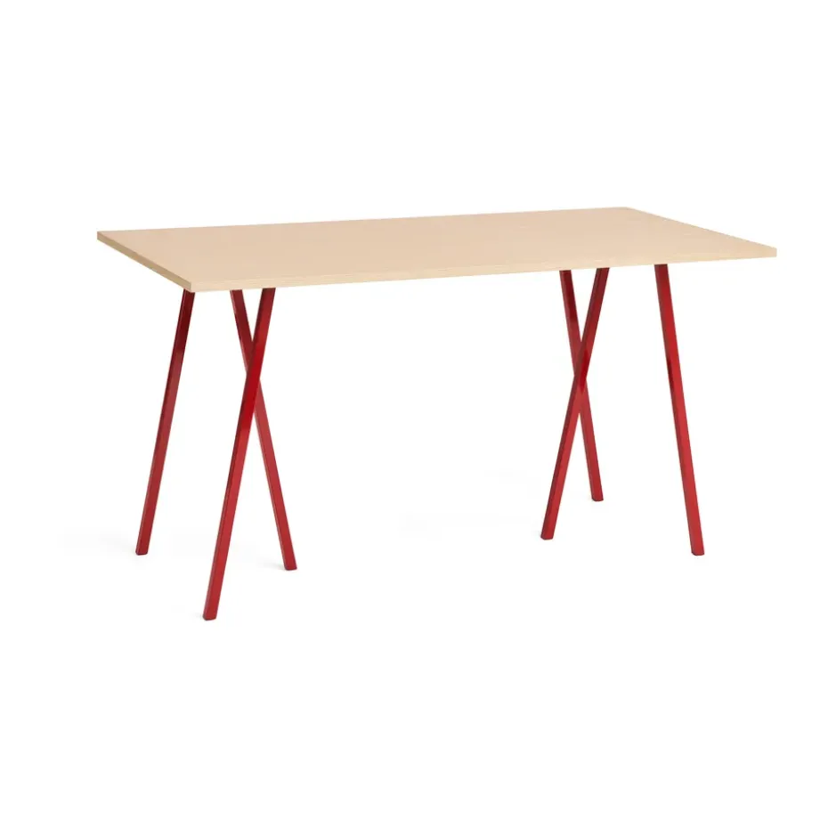 Mesa alta Loop Stand incl. support 87,5x180 cm, Maroon red-clear lacq. oak