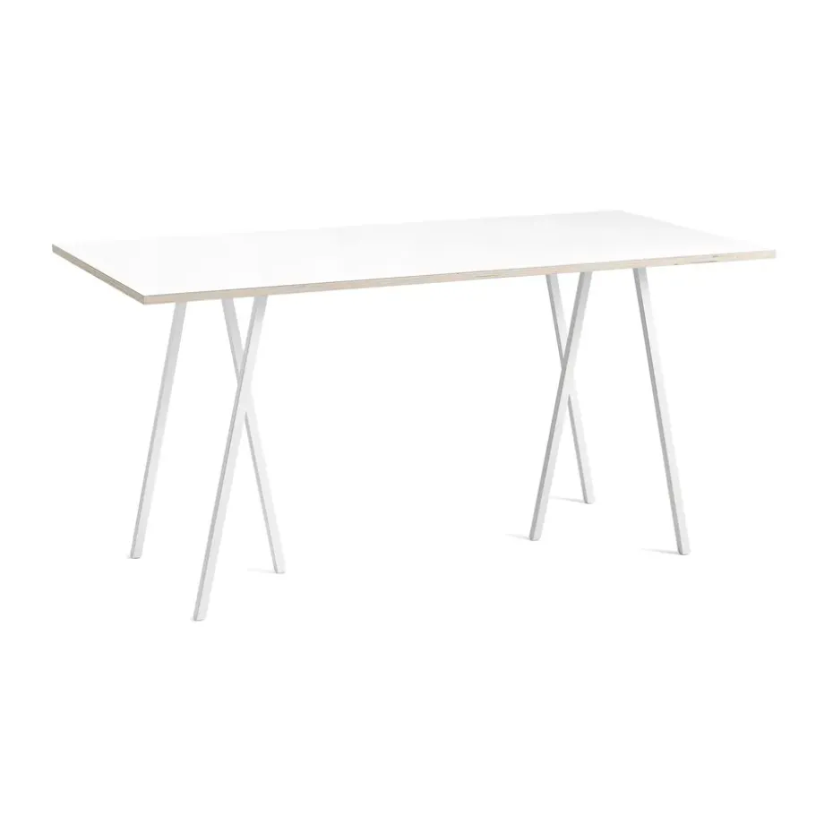 Mesa alta Loop Stand incl. support 92,5x200 cm, White-white laminate-plywood