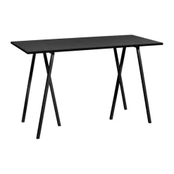 Mesa alta Loop Stand incl. support 77,5x160 cm, Black-black linoleum-black ash