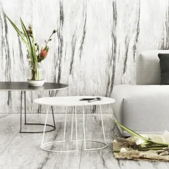 Mesa auxiliar Airy S, Off-white nanolaminate