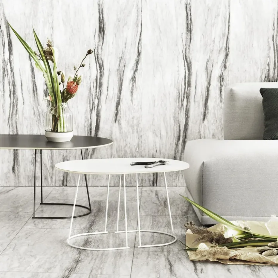 Mesa auxiliar Airy S, Off-white nanolaminate