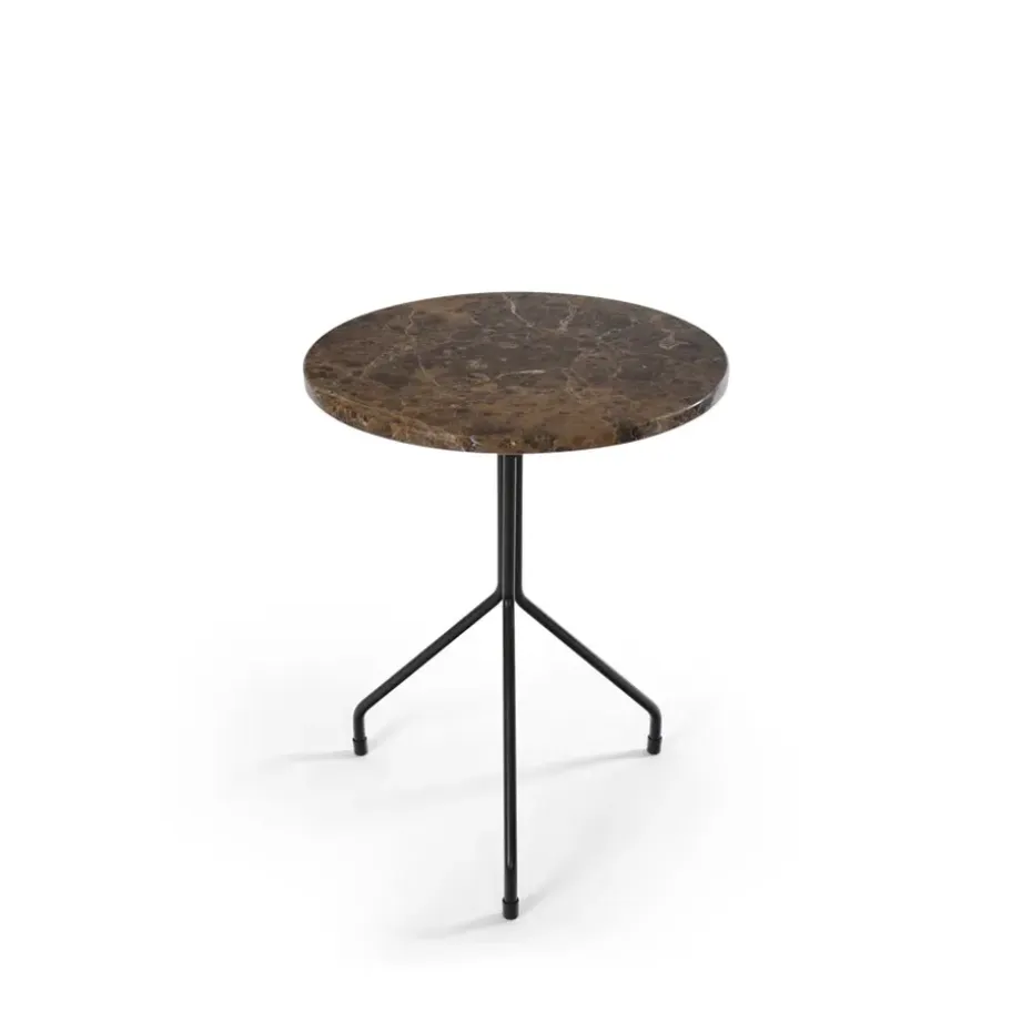 Mesa auxiliar Allforone, Brown Emperador-black, Ø50 cm