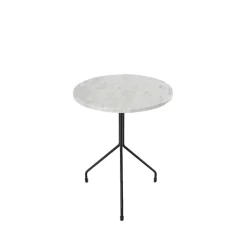 Mesa auxiliar Allforone, White carrara-black, Ø50 cm