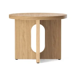 Mesa Auxiliar Androgyne de roble Ø50 cm, Roble-Tablero de mesa