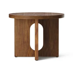 Mesa Auxiliar Androgyne de nogal Ø50 cm, Nogal-Tablero de mesa