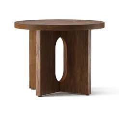 Mesa Auxiliar Androgyne de nogal Ø50 cm, Nogal-Tablero de mesa