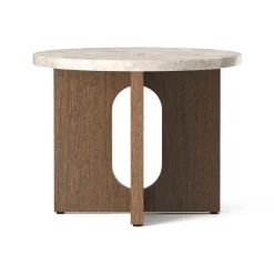 Mesa Auxiliar Androgyne de roble oscurecido Ø50 cm , Tablero Kunis Breccia