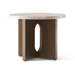 Mesa Auxiliar Androgyne de roble oscurecido Ø50 cm , Tablero Kunis Breccia