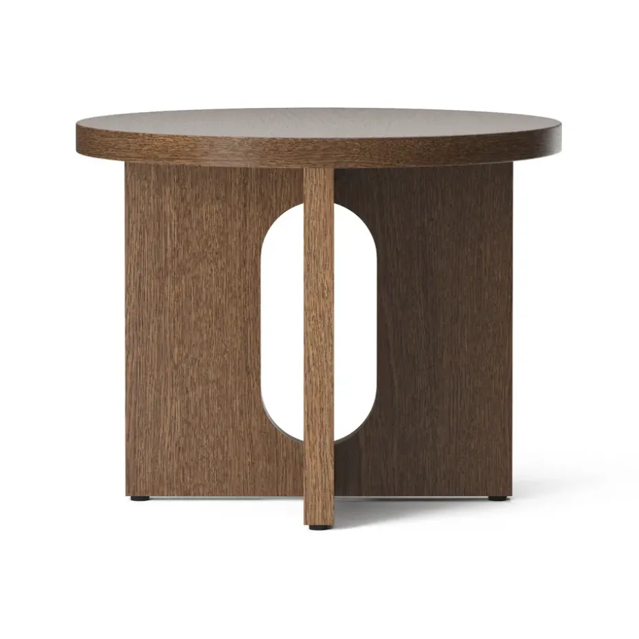 Mesa Auxiliar Androgyne de roble oscurecido Ø50 cm , Tablero de roble teñido de oscuro