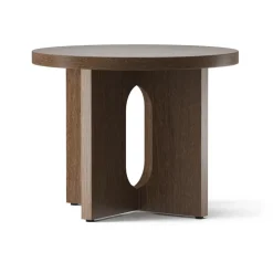 Mesa Auxiliar Androgyne de roble oscurecido Ø50 cm , Tablero de roble teñido de oscuro