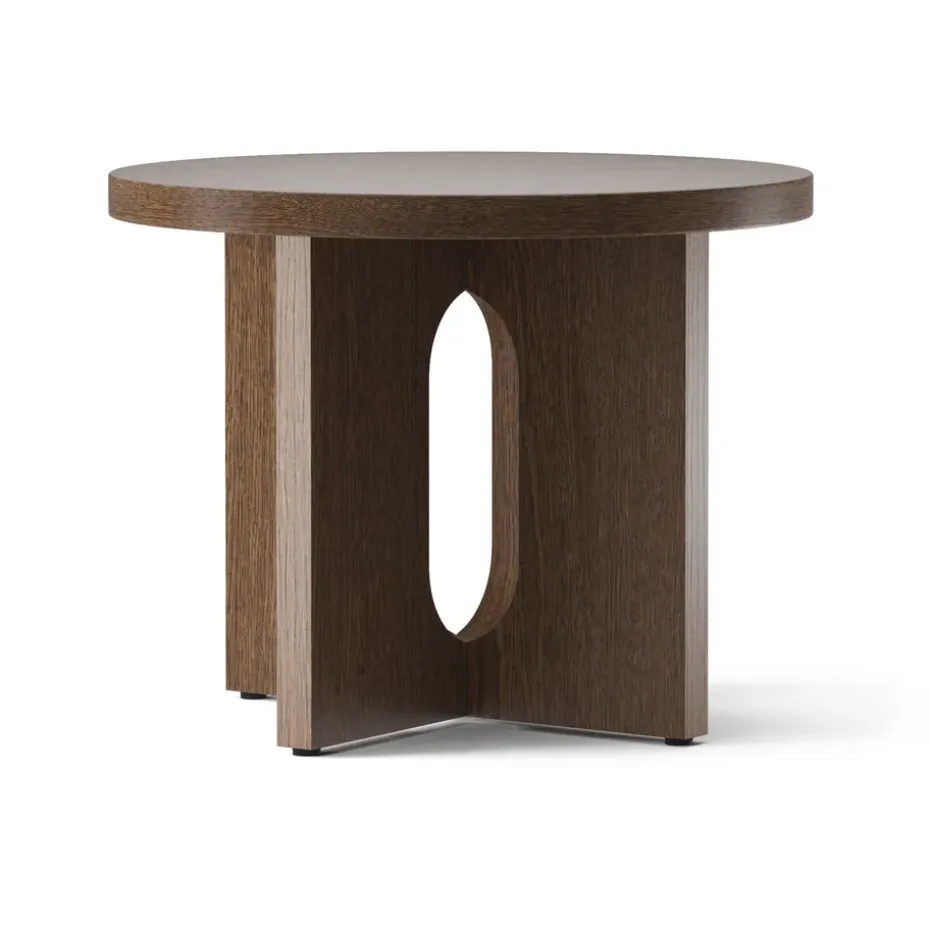 Mesa Auxiliar Androgyne de roble oscurecido Ø50 cm , Tablero de roble teñido de oscuro